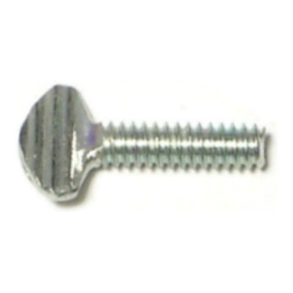 Midwest Fastener Thumb Screw, #8-32 Thread Size, Spade, Zinc Plated Steel, 1/2 in Lg, 16 PK 60501